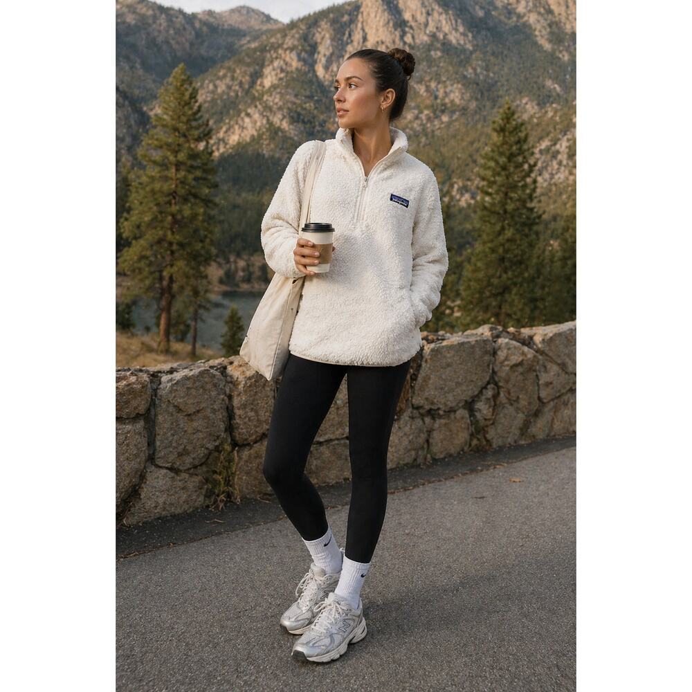 Patagonia Re-Tool Fleece Pullover Womens Small White Sherpa 1/4 Zip Cozy